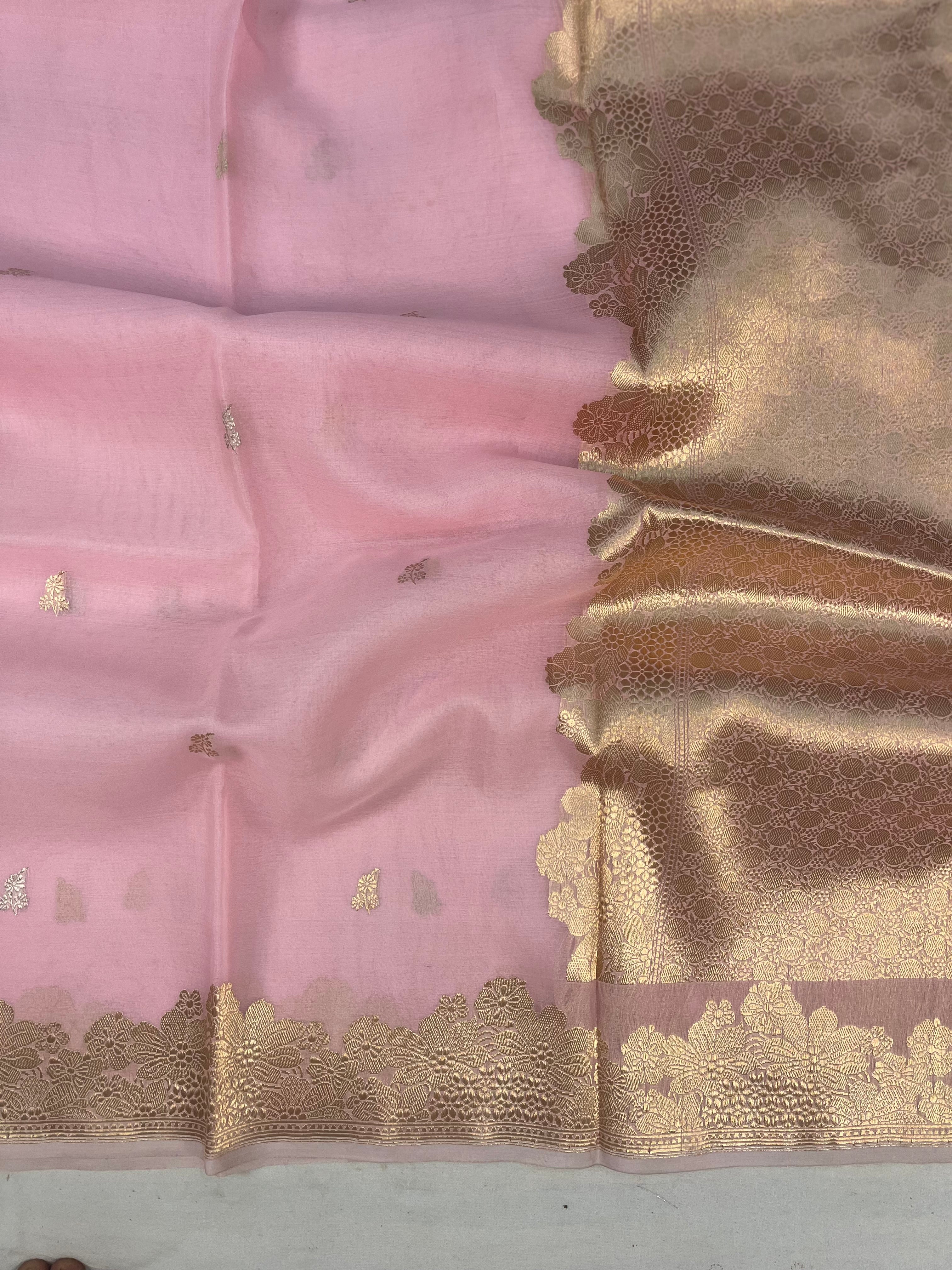 Pure Kora Handloom Banarasi Saree