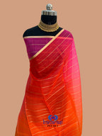 Pure Organza Plain Multi Banarasi Saree