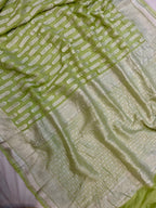 Pista Color Pure Chiffon Banarasi Saree