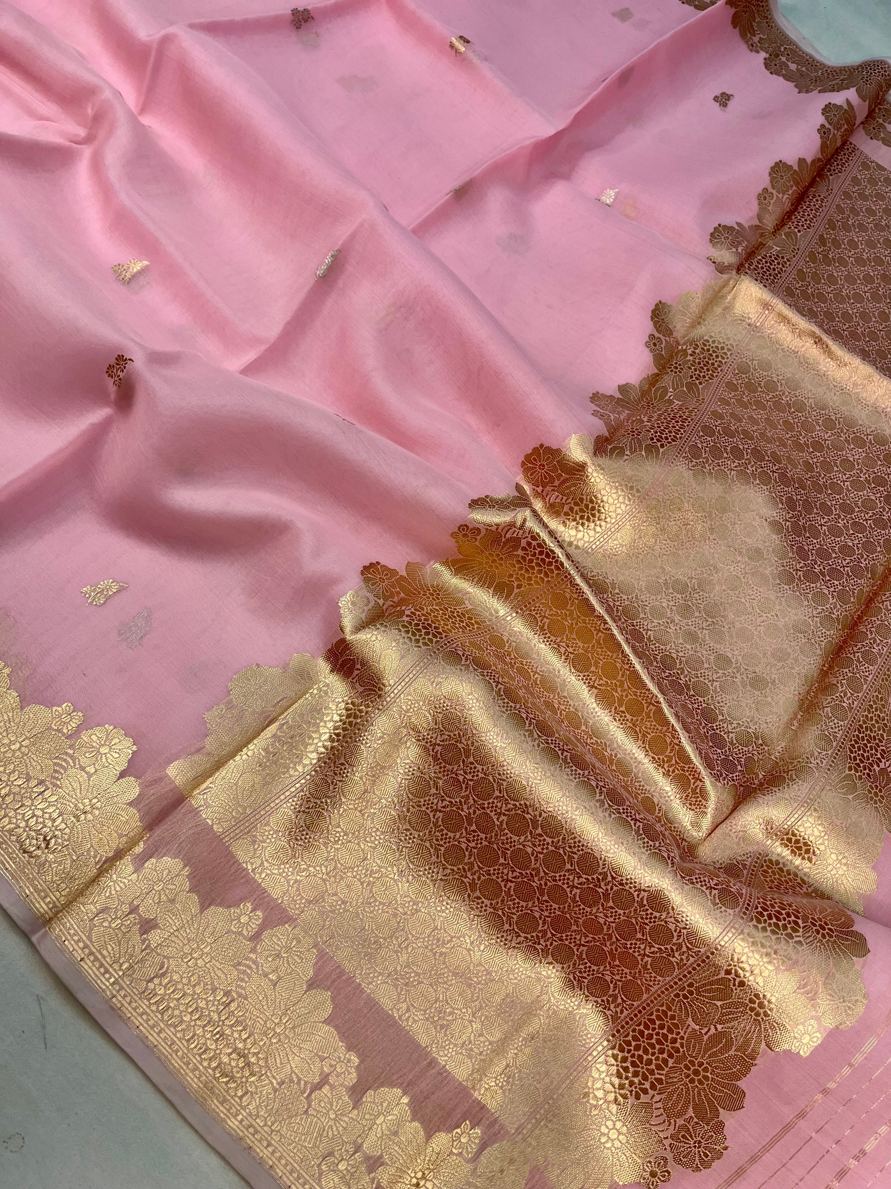 Pure Kora Handloom Banarasi Saree