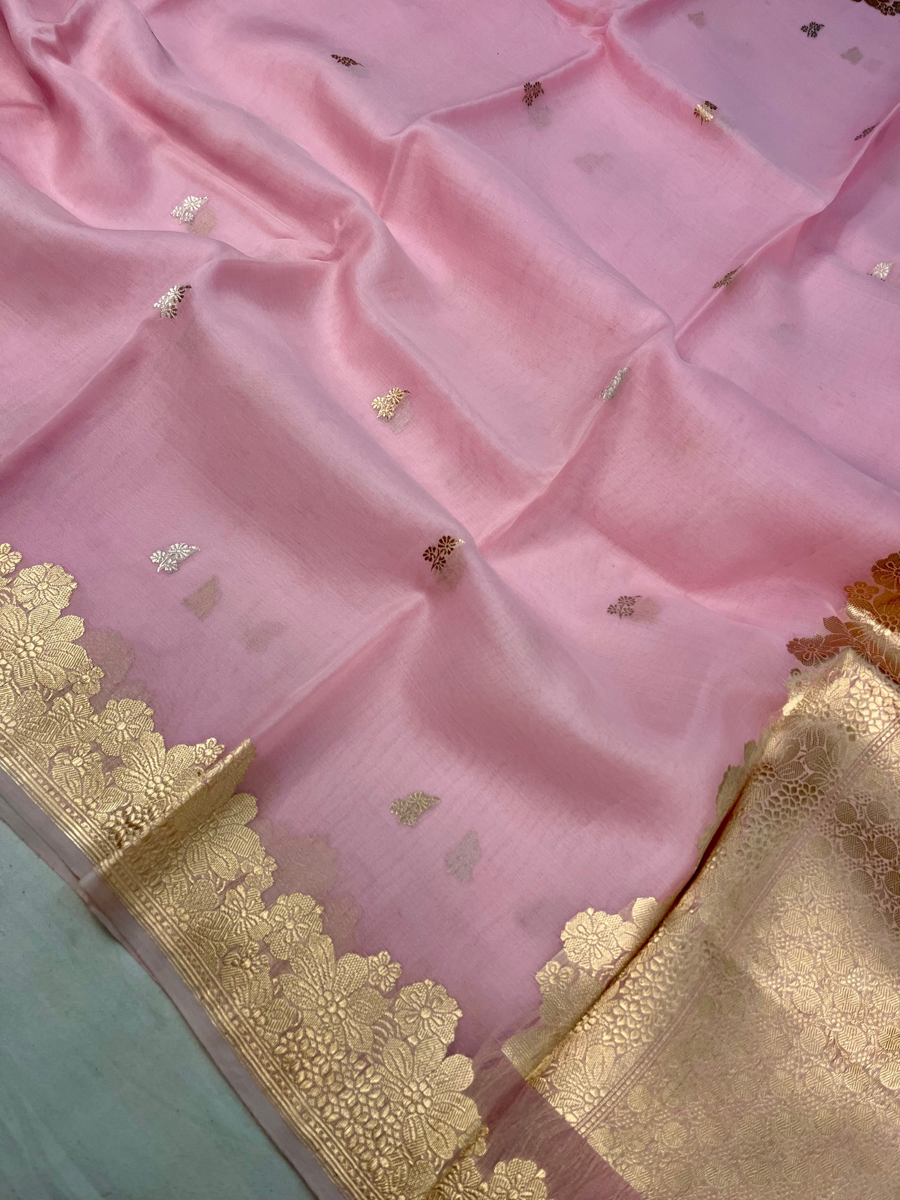 Pure Kora Handloom Banarasi Saree