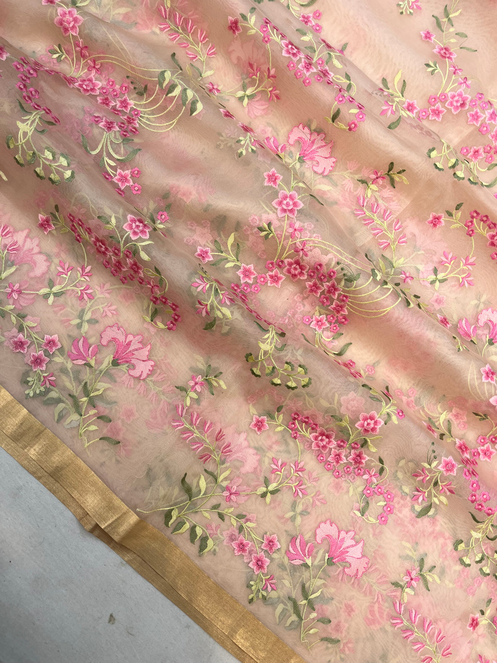 Pure Organza Chikankari Handloom Banarasi Saree