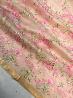 Pure Organza Chikankari Handloom Banarasi Saree