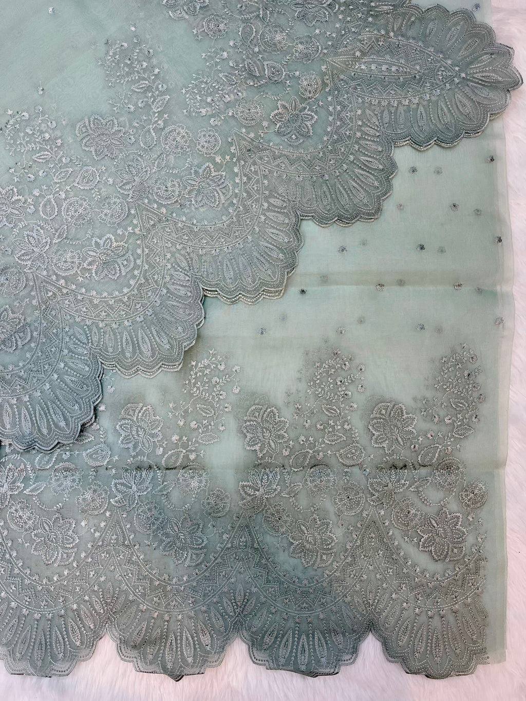 Pure Organza Embroidery work Suit Dupatta