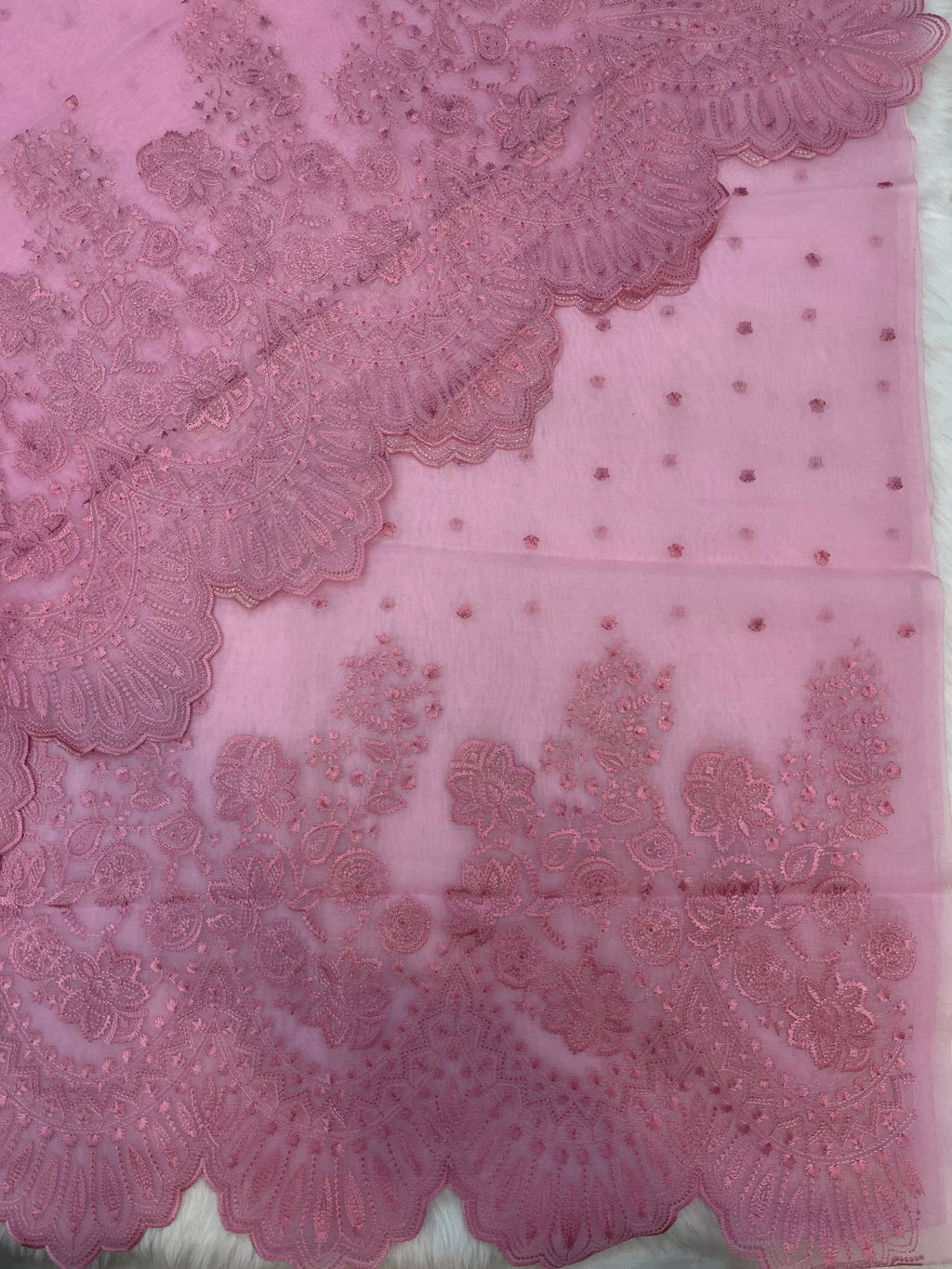 Pure Organza Embroidery work Suit Dupatta