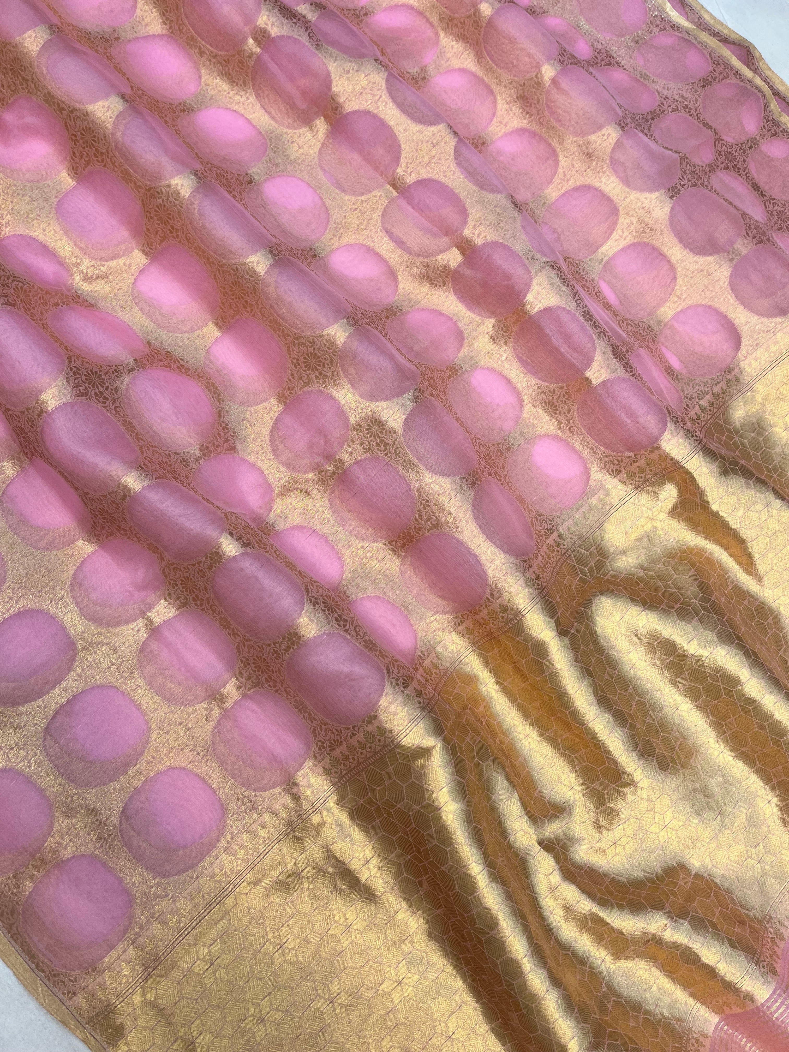 Pure Organza Silk Handloom Banarasi Saree