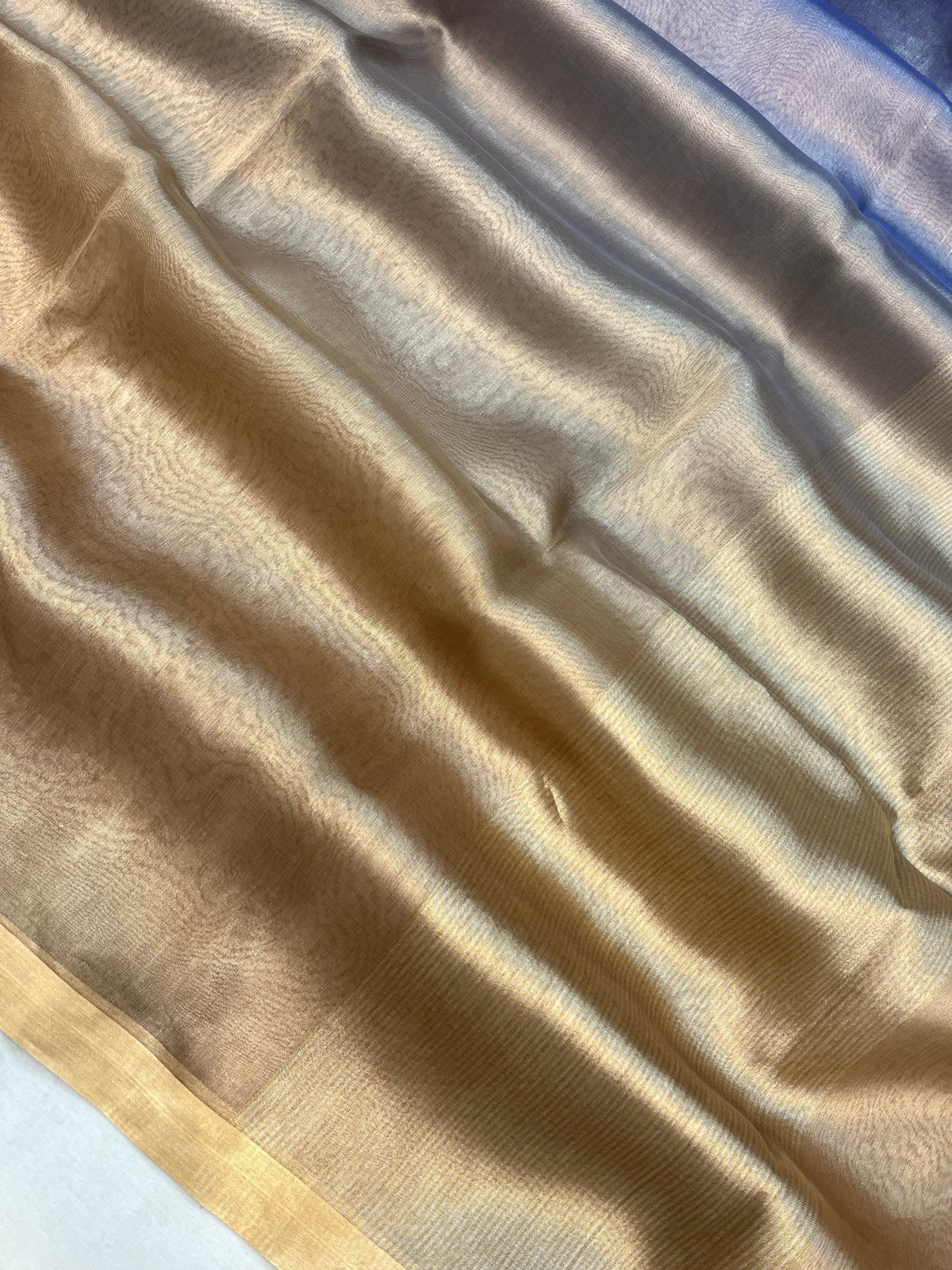 Pure Tissue Plain Multi Banarasi Saree