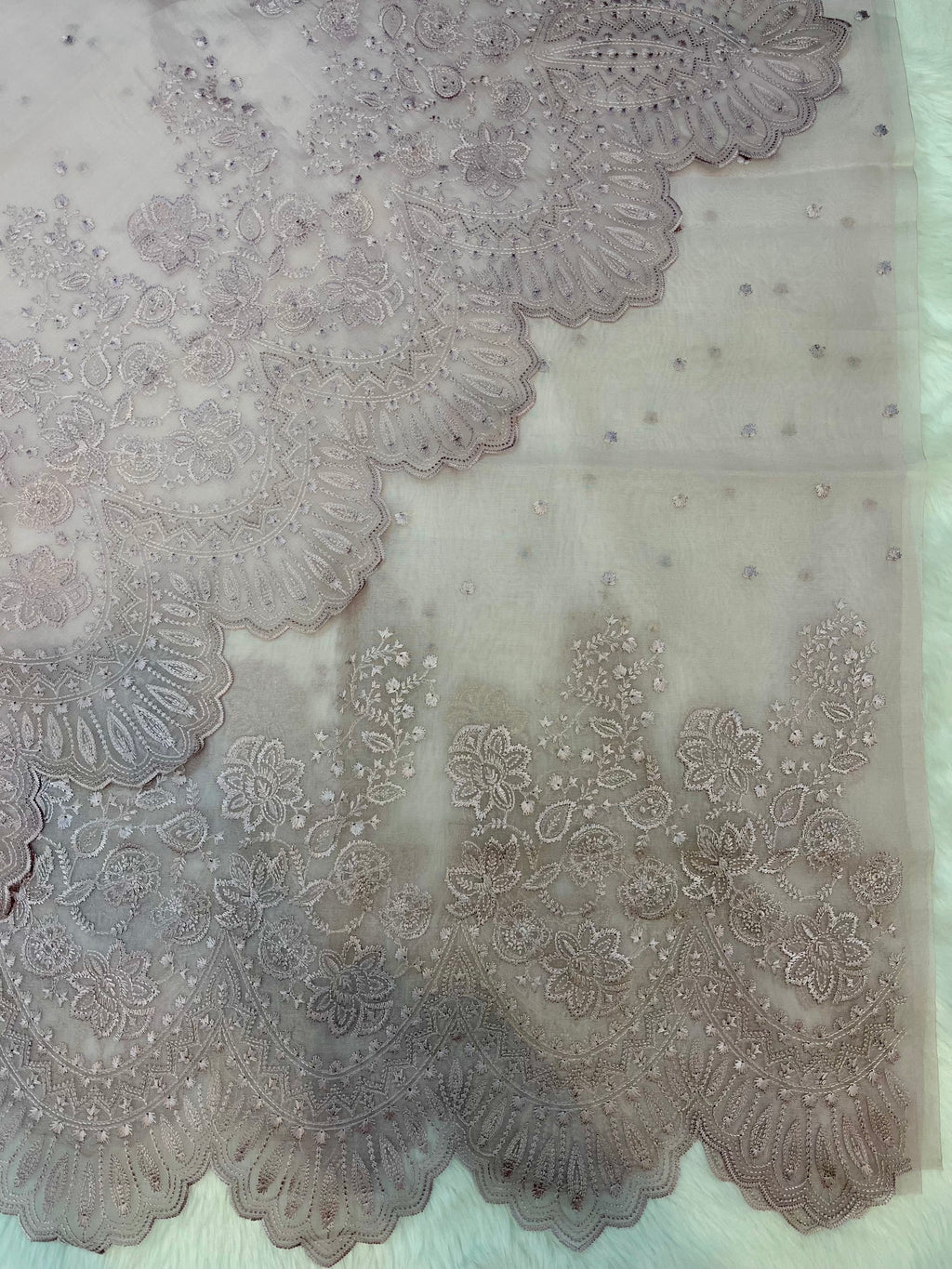 Pure Organza Embroidery work Suit Dupatta