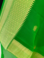 Green Color Pure Chiffon Banarasi Dupatta
