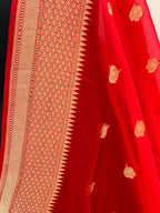Red Color Pure Chiffon Dupatta