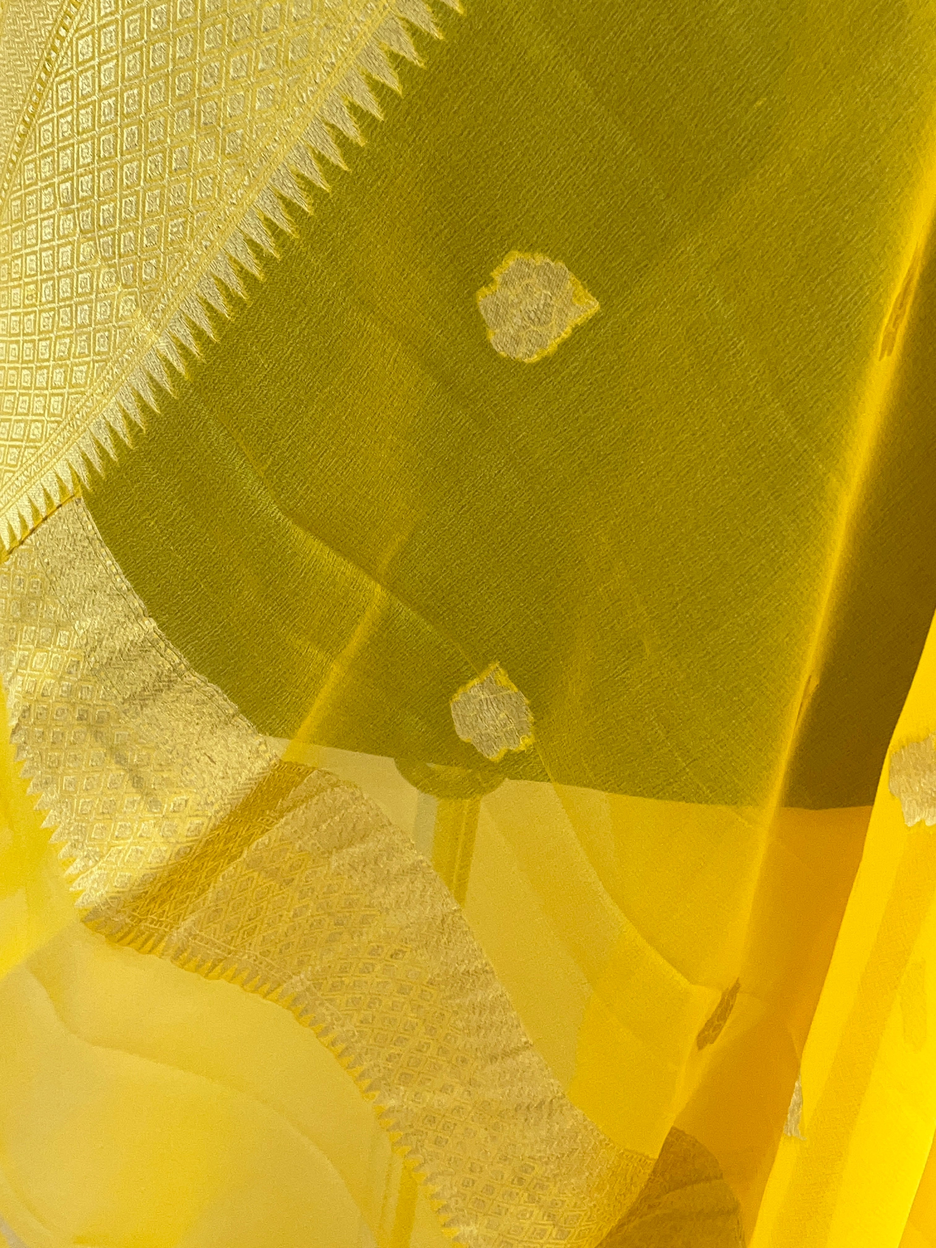 Yellow Color Pure Chiffon Dupatta
