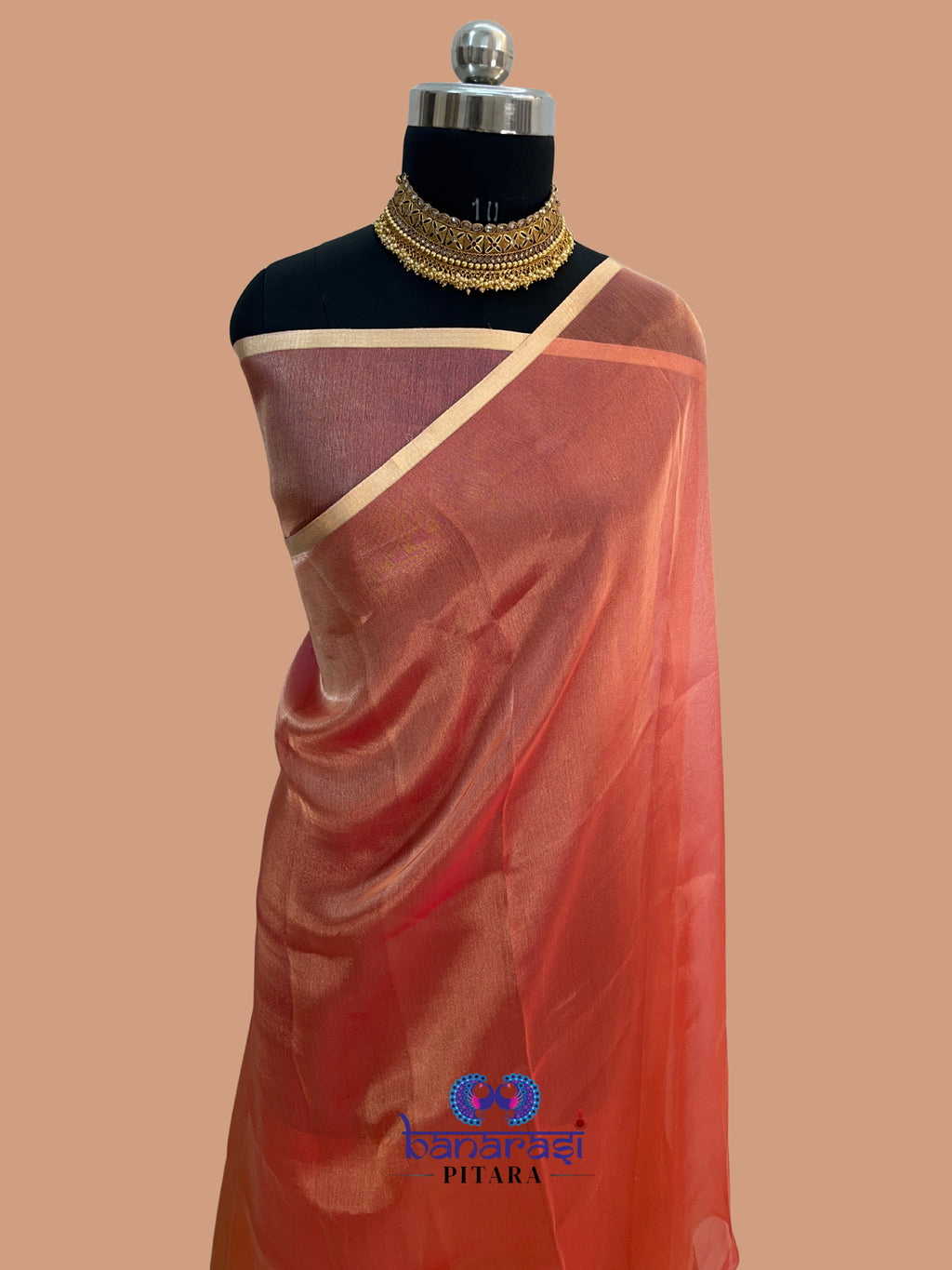 Pure Tissue Plain Multi Banarasi Saree