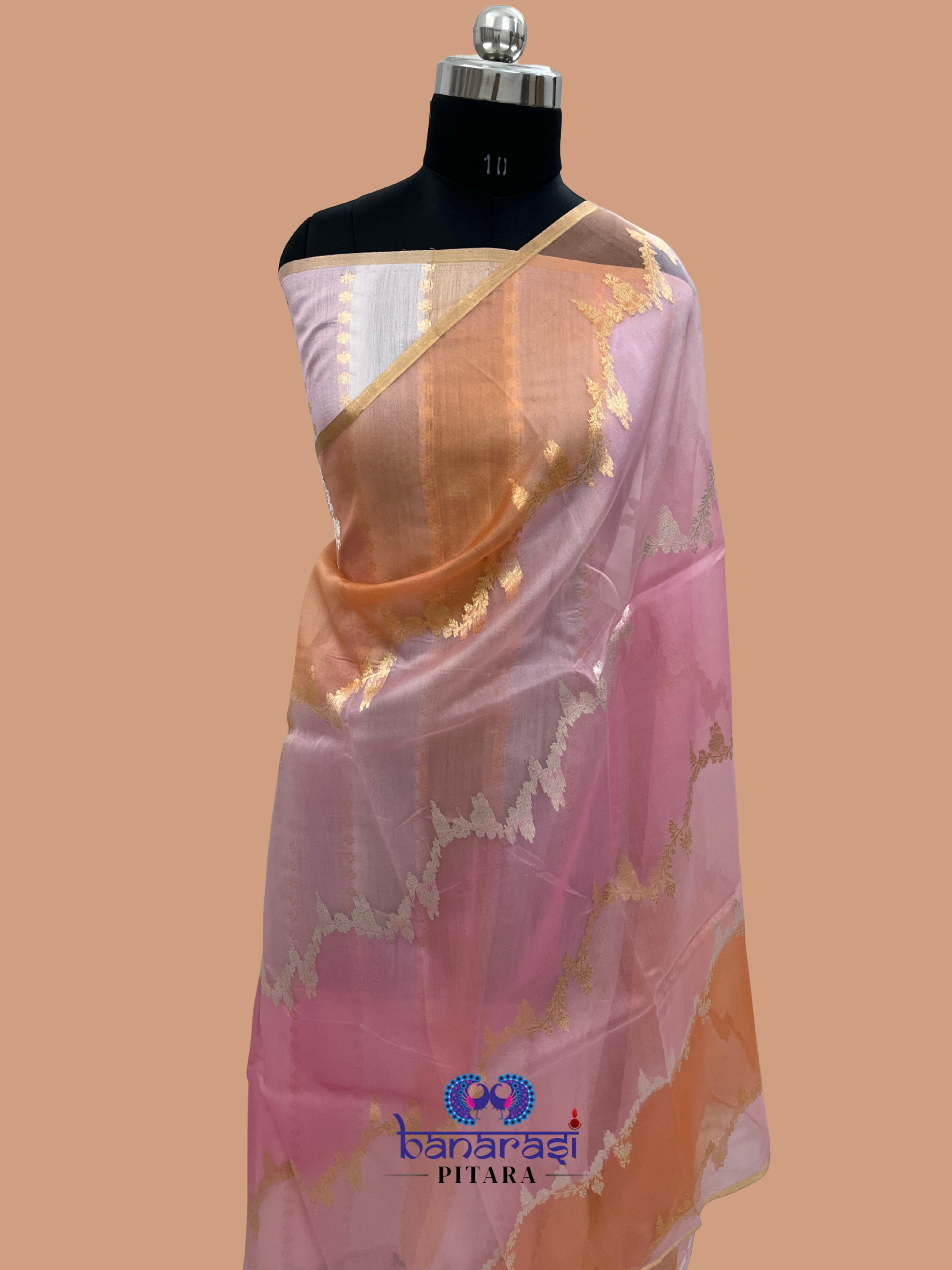 Pure Kora Handloom Banarasi Saree