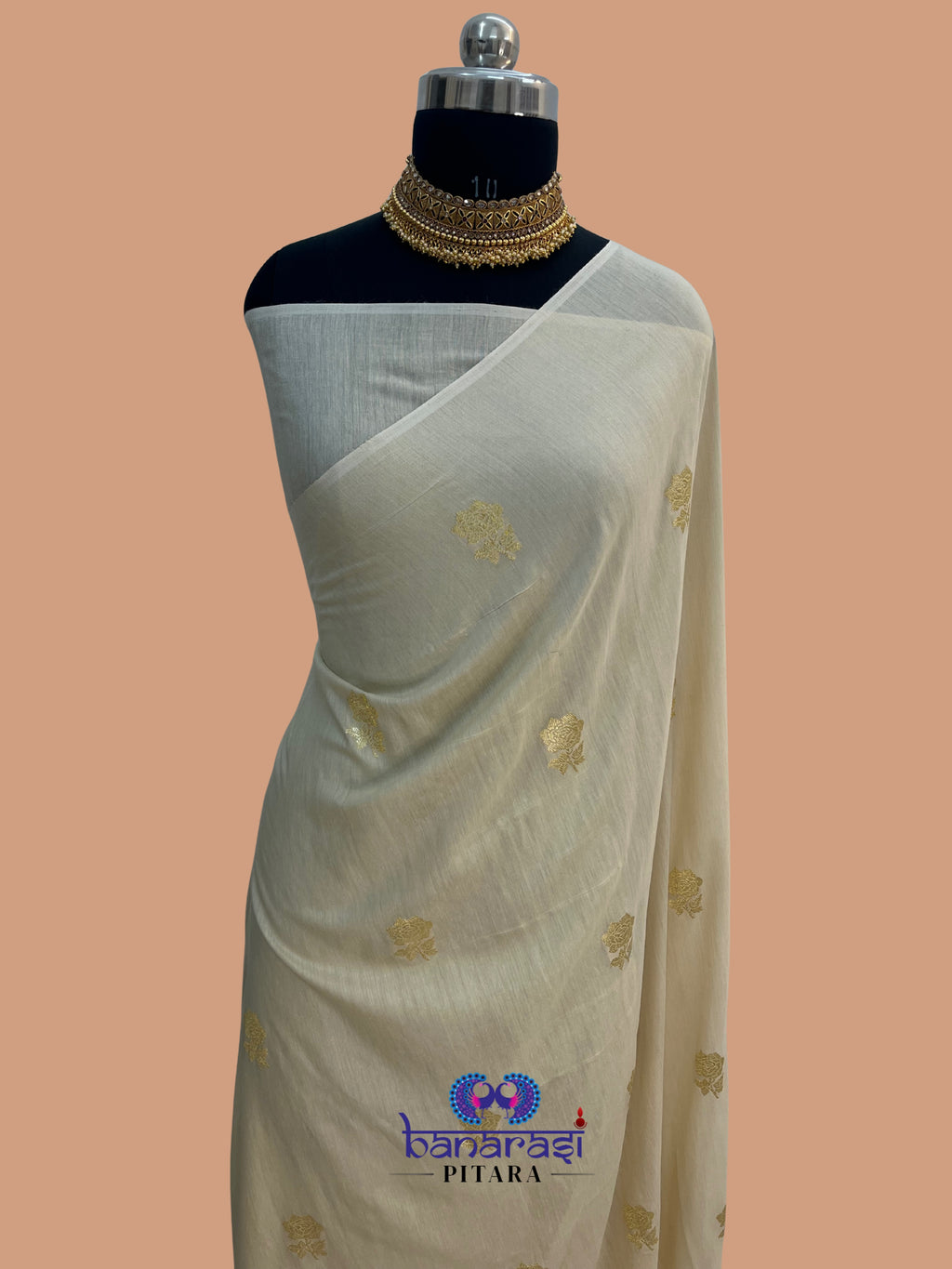Natural Color Pure Monga Handloom Banarasi Saree