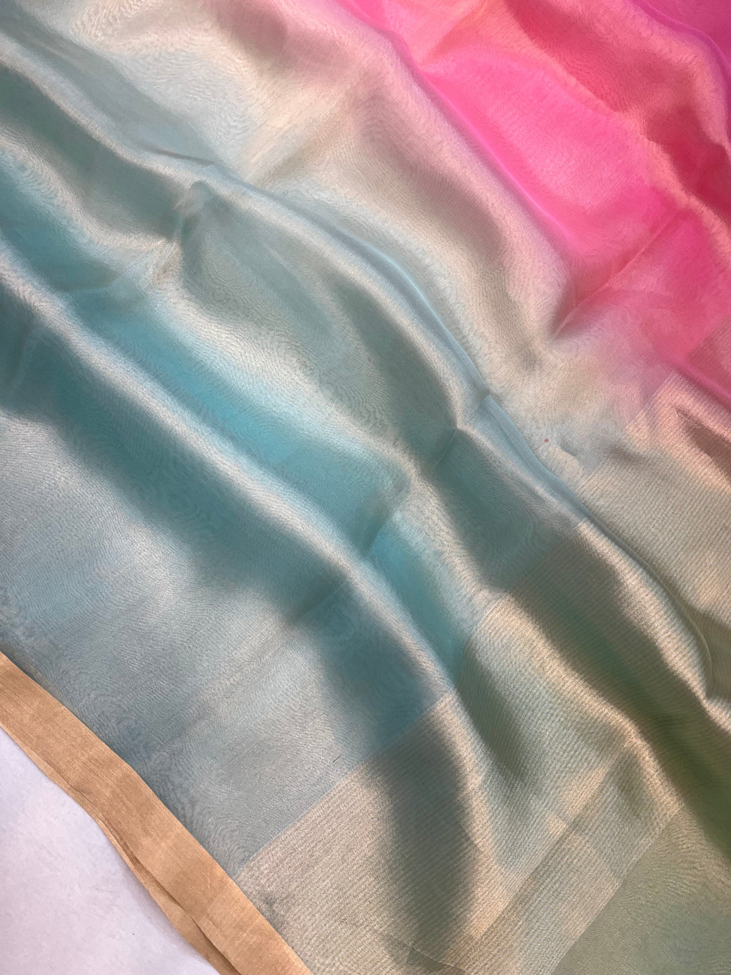 Pure Tissue Plain Multi Banarasi Saree