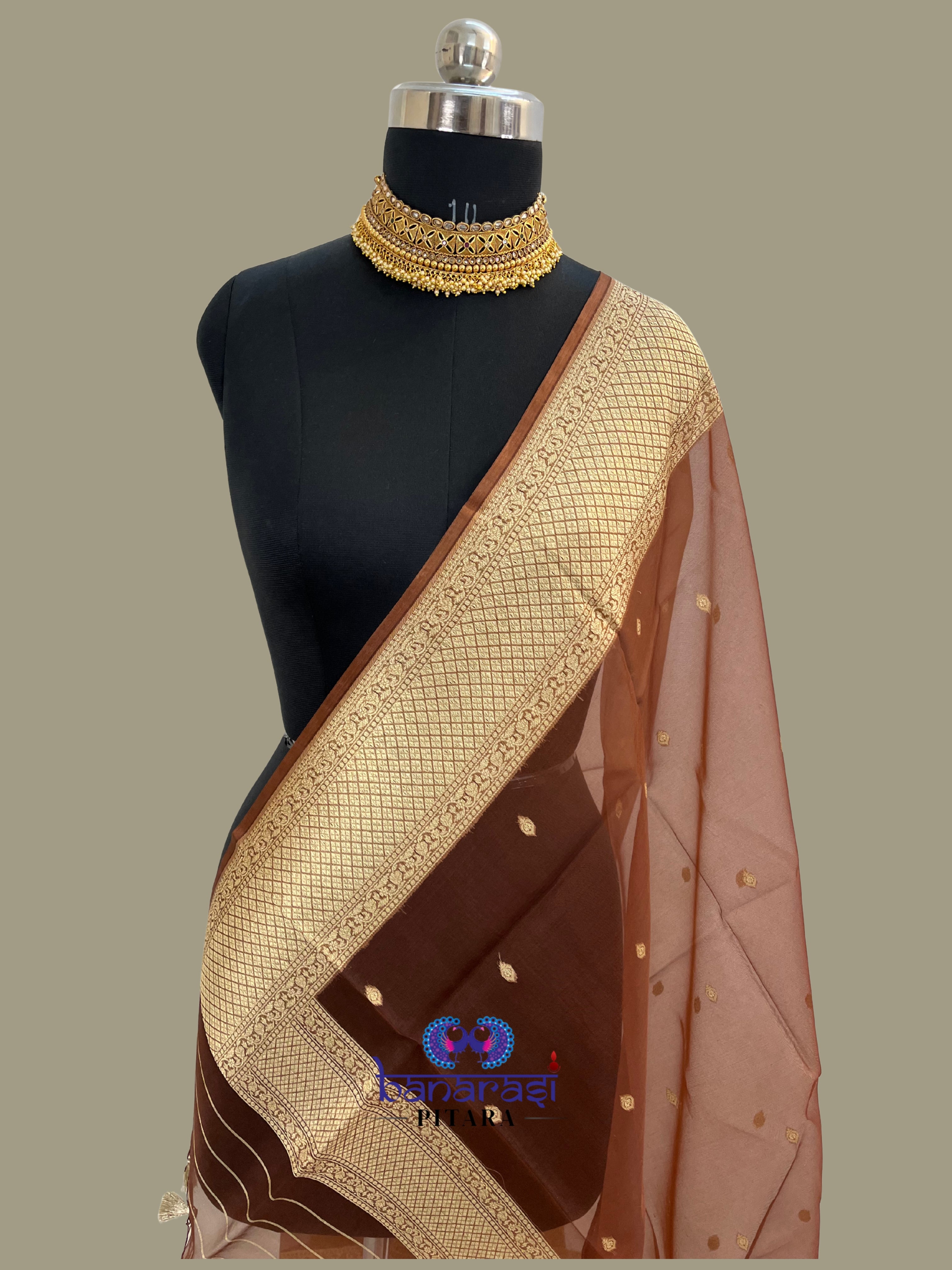 Pure Kora Handloom Banarasi Dupatta