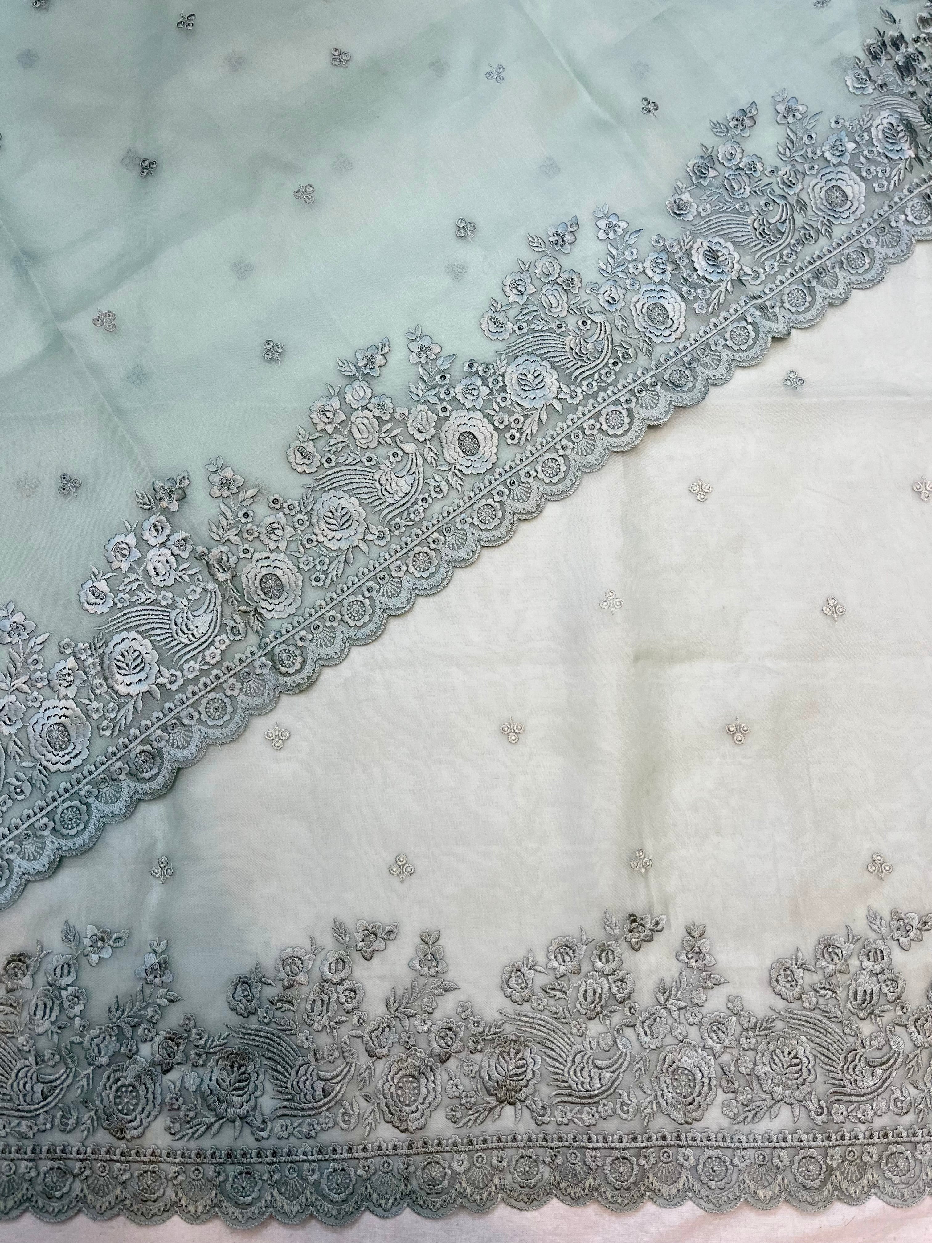 Pure Organza Embroidery Banarasi Suit Dupatta