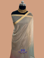 Pure Tissue Plain Multi Banarasi Saree