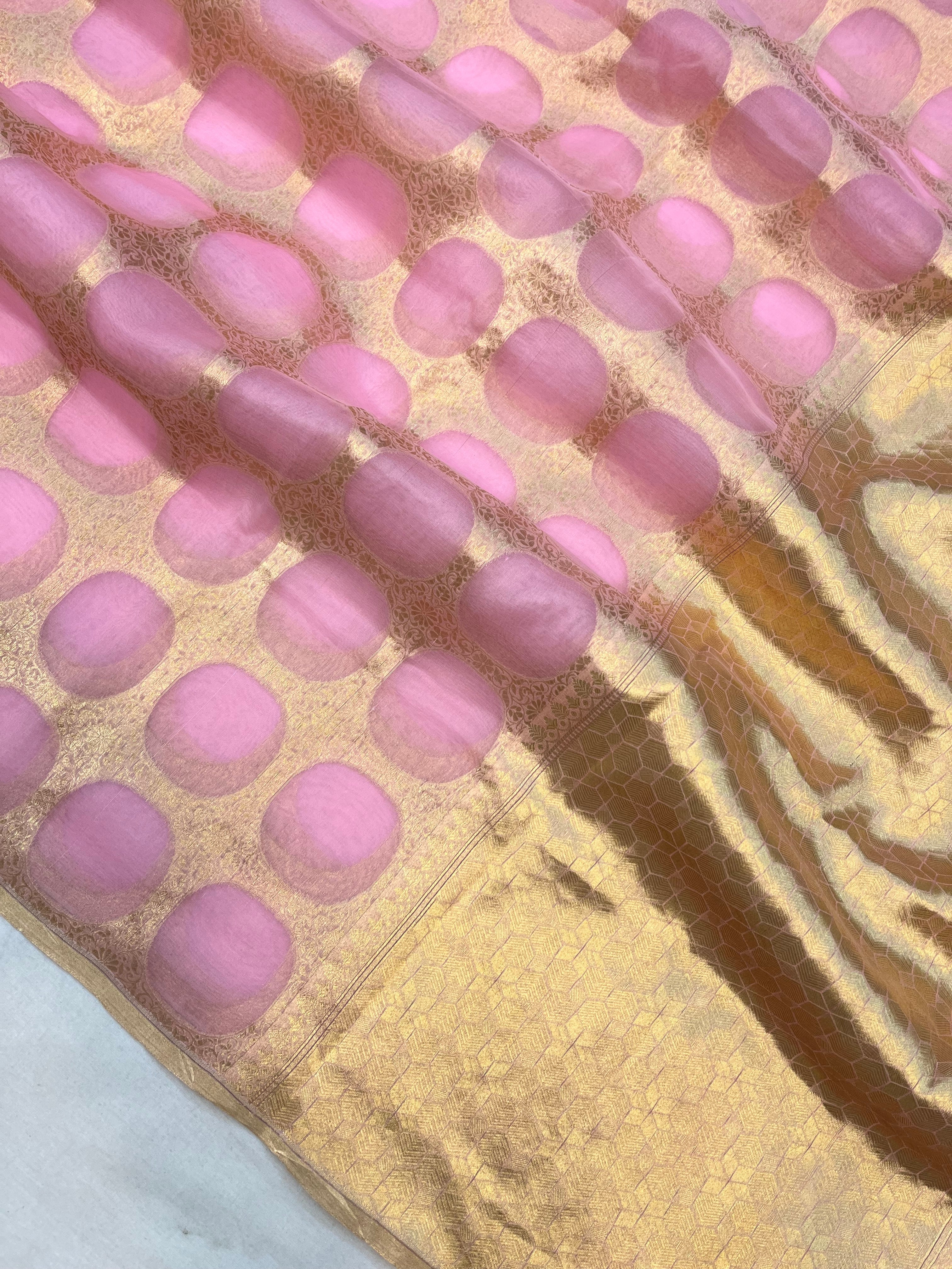 Pure Organza Silk Handloom Banarasi Saree