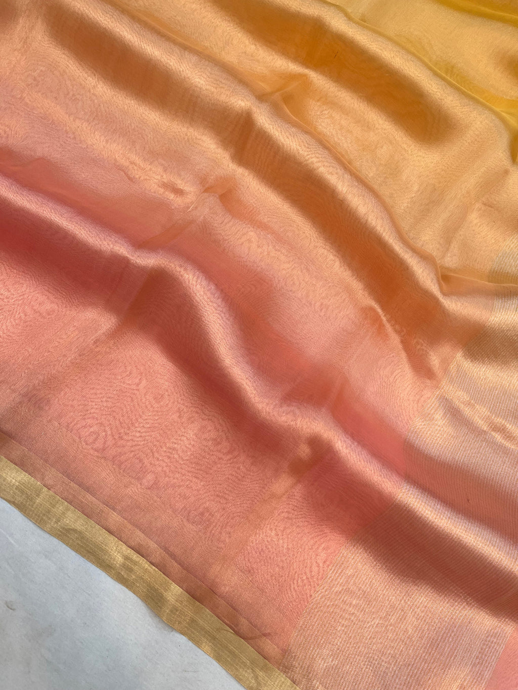 Pure Tissue Plain Multi Saree