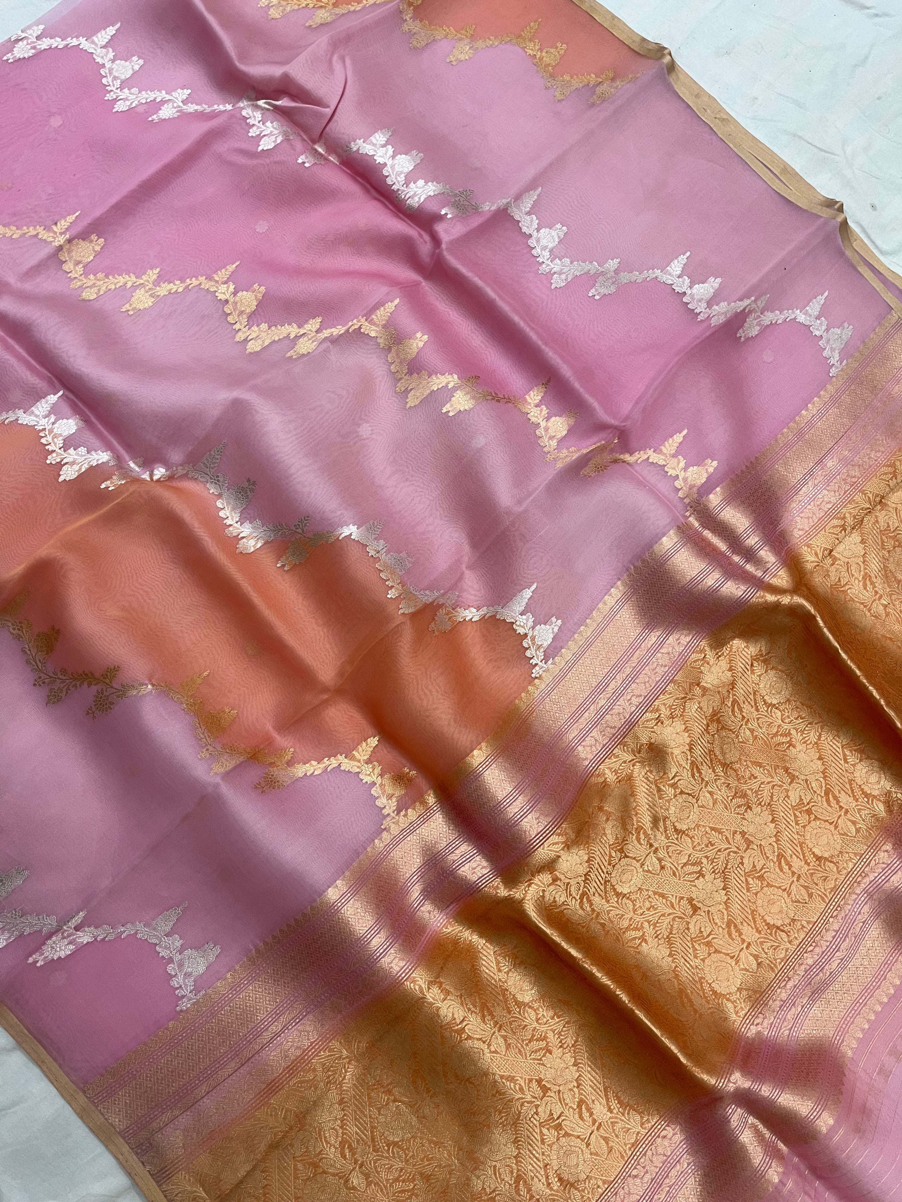 Pure Kora Handloom Banarasi Saree