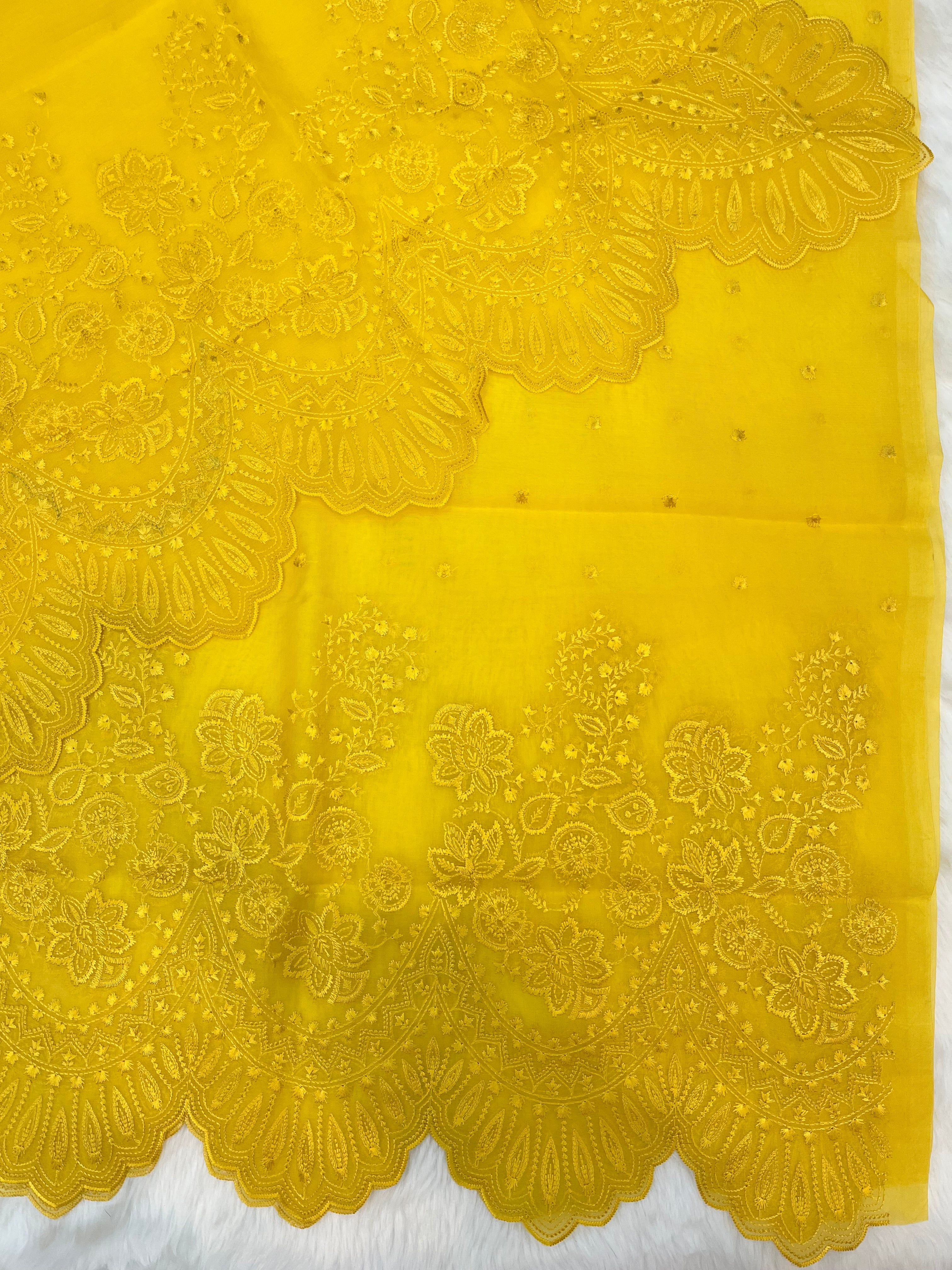 Pure Organza Embroidery work Suit Dupatta