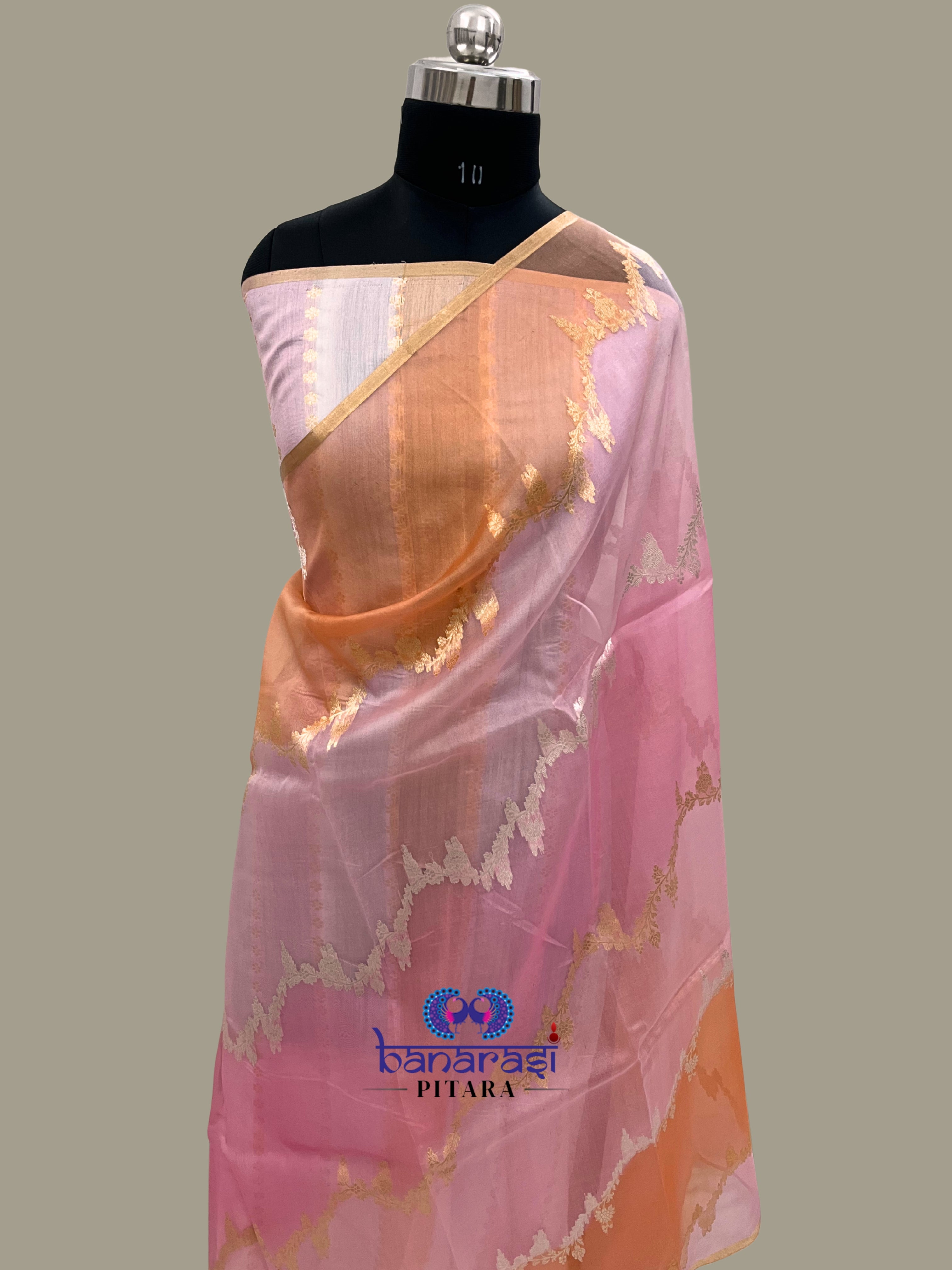 Pure Kora Handloom Banarasi Saree