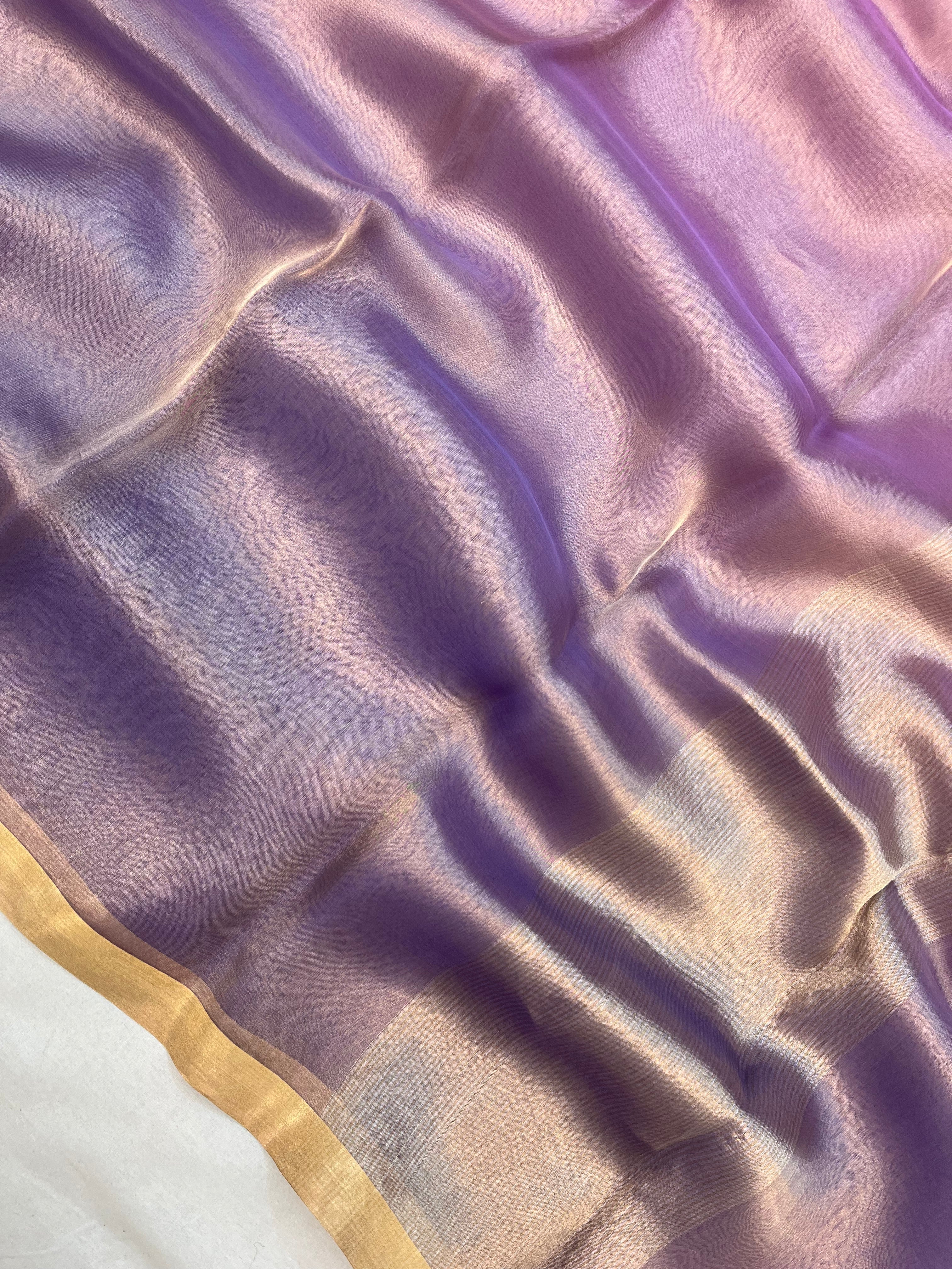 Pure Tissue Plain Multi Banarasi Saree