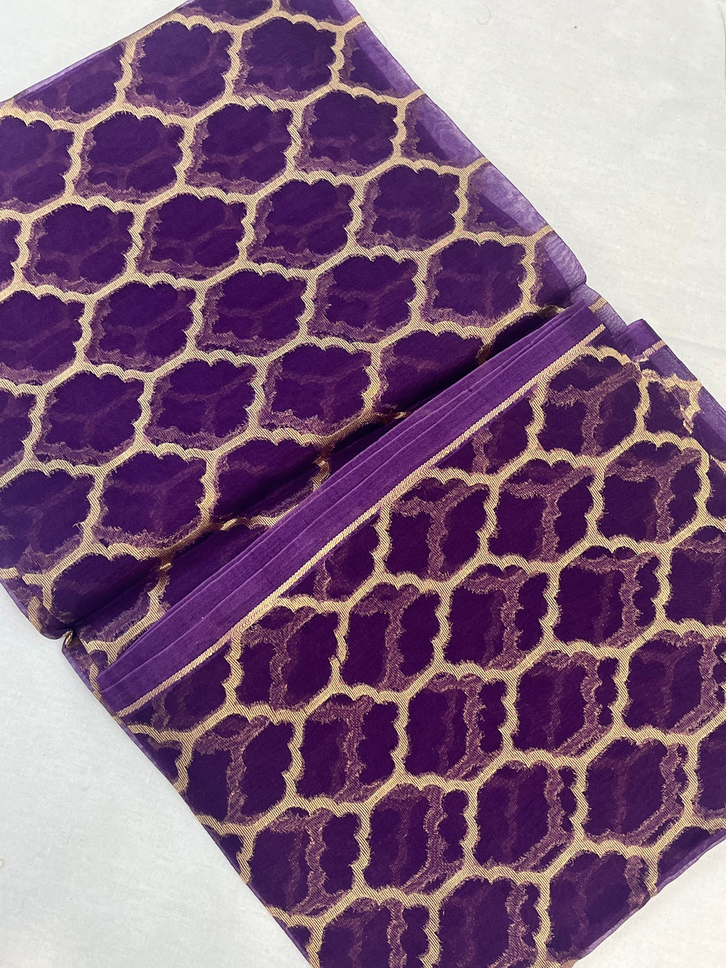 Pure Kora Embroidery with Digital Print Banarasi Saree