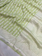 Pista Color Pure Chiffon Banarasi Saree