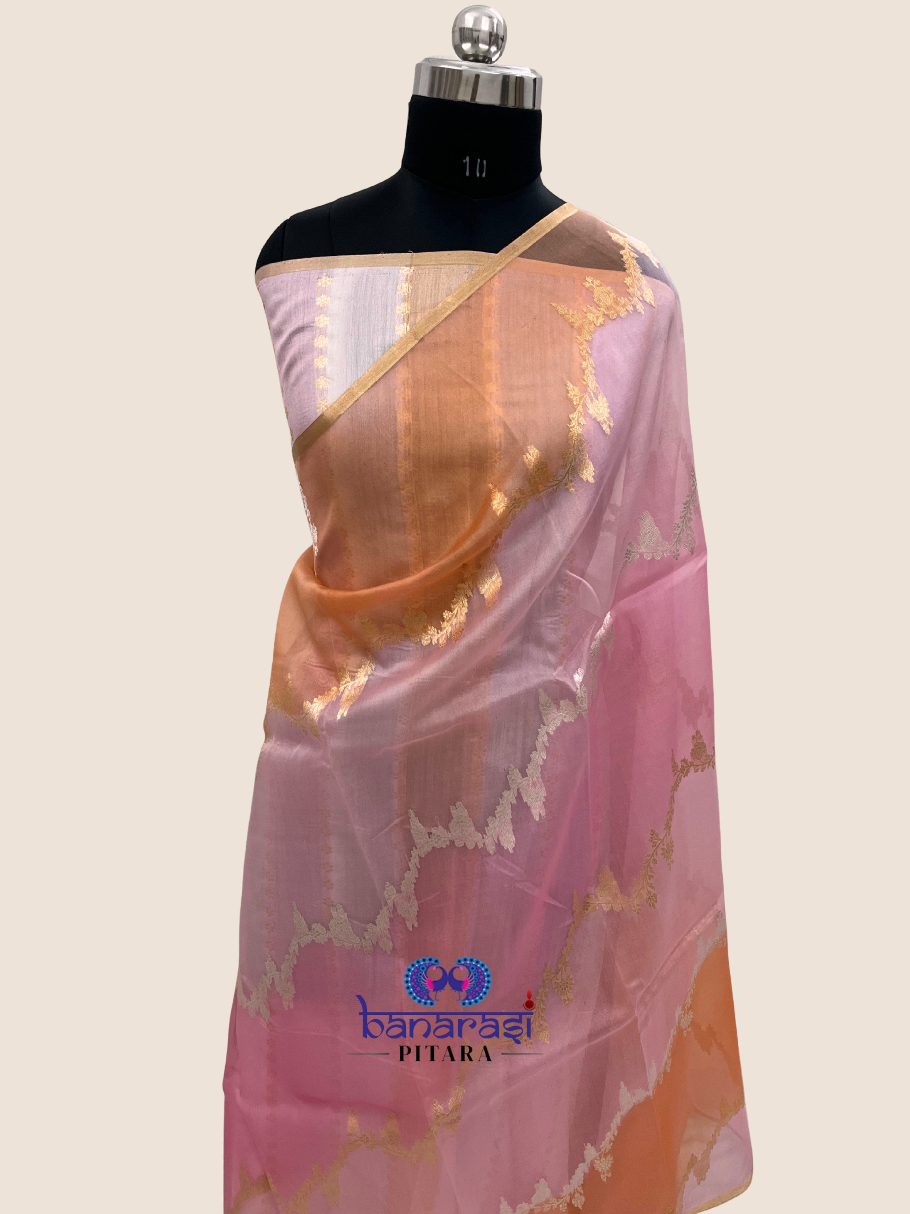 Pure Kora Handloom Banarasi Saree