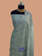 Pure Organza Embroidery work Suit Dupatta