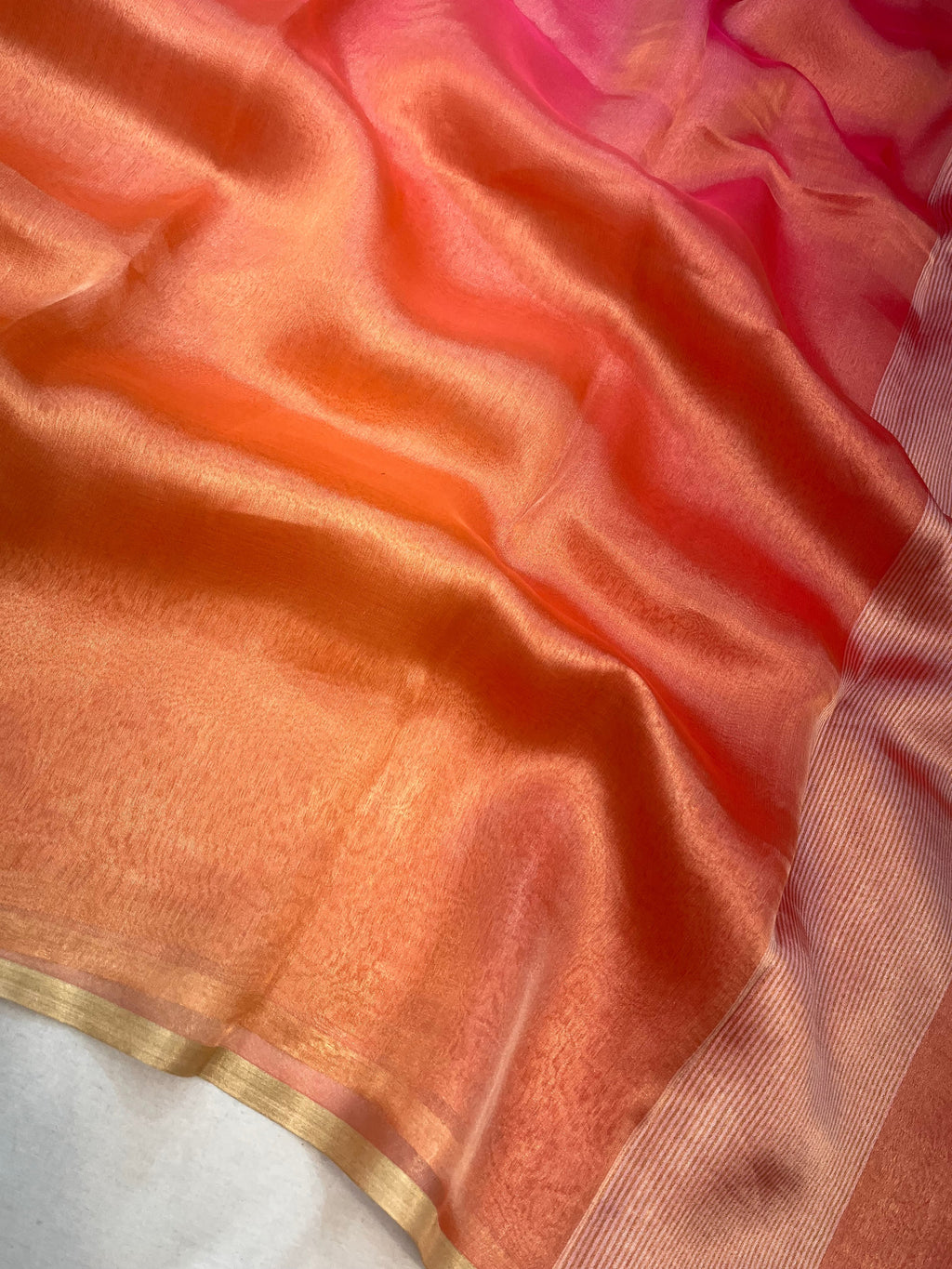 Pure Tissue Plain Multi Banarasi Saree