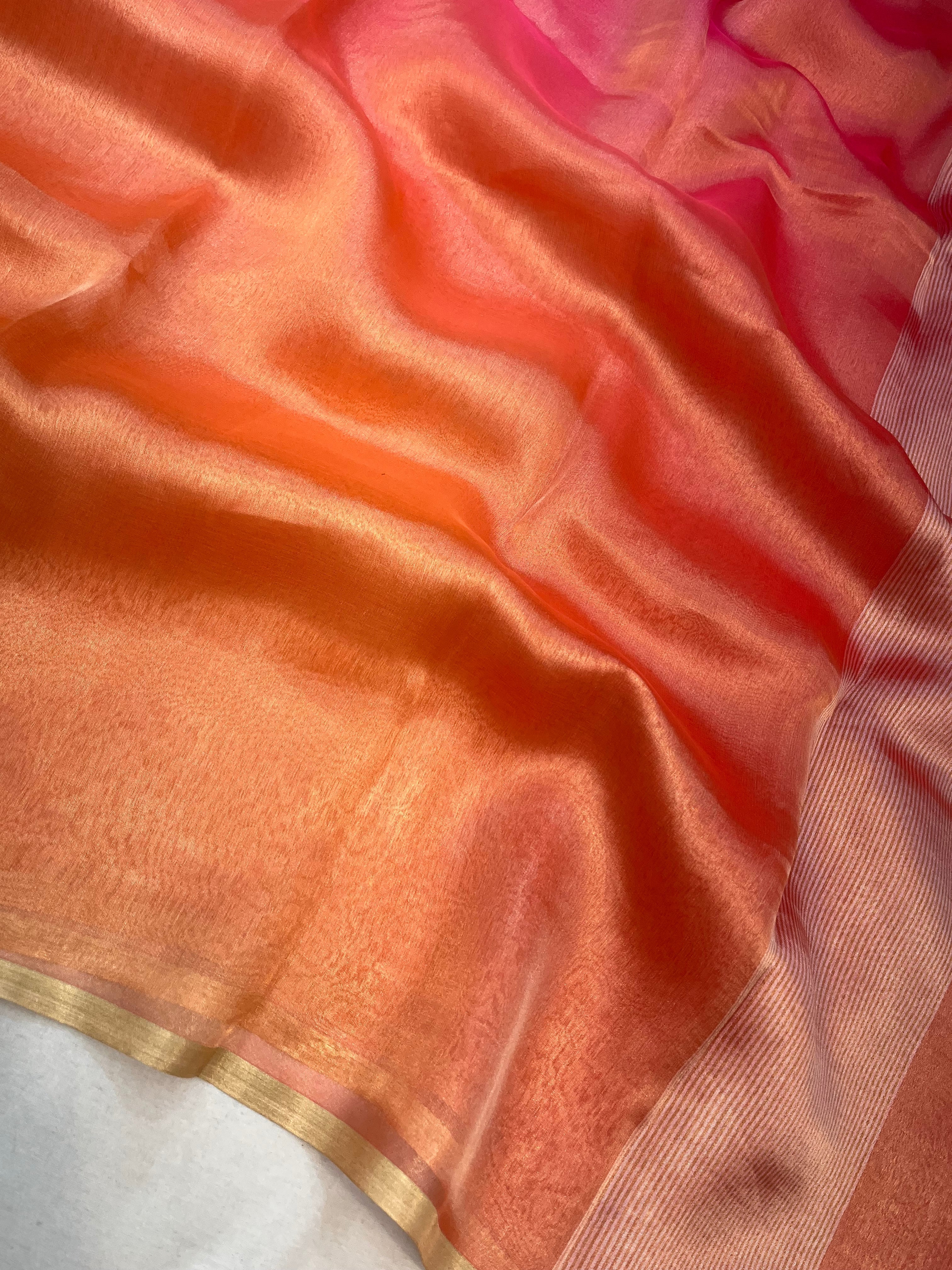 Pure Tissue Plain Multi Banarasi Saree