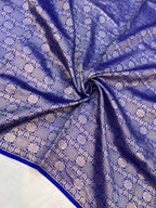Navy Blue Pure Tissue Silk Handloom Banarasi Saree
