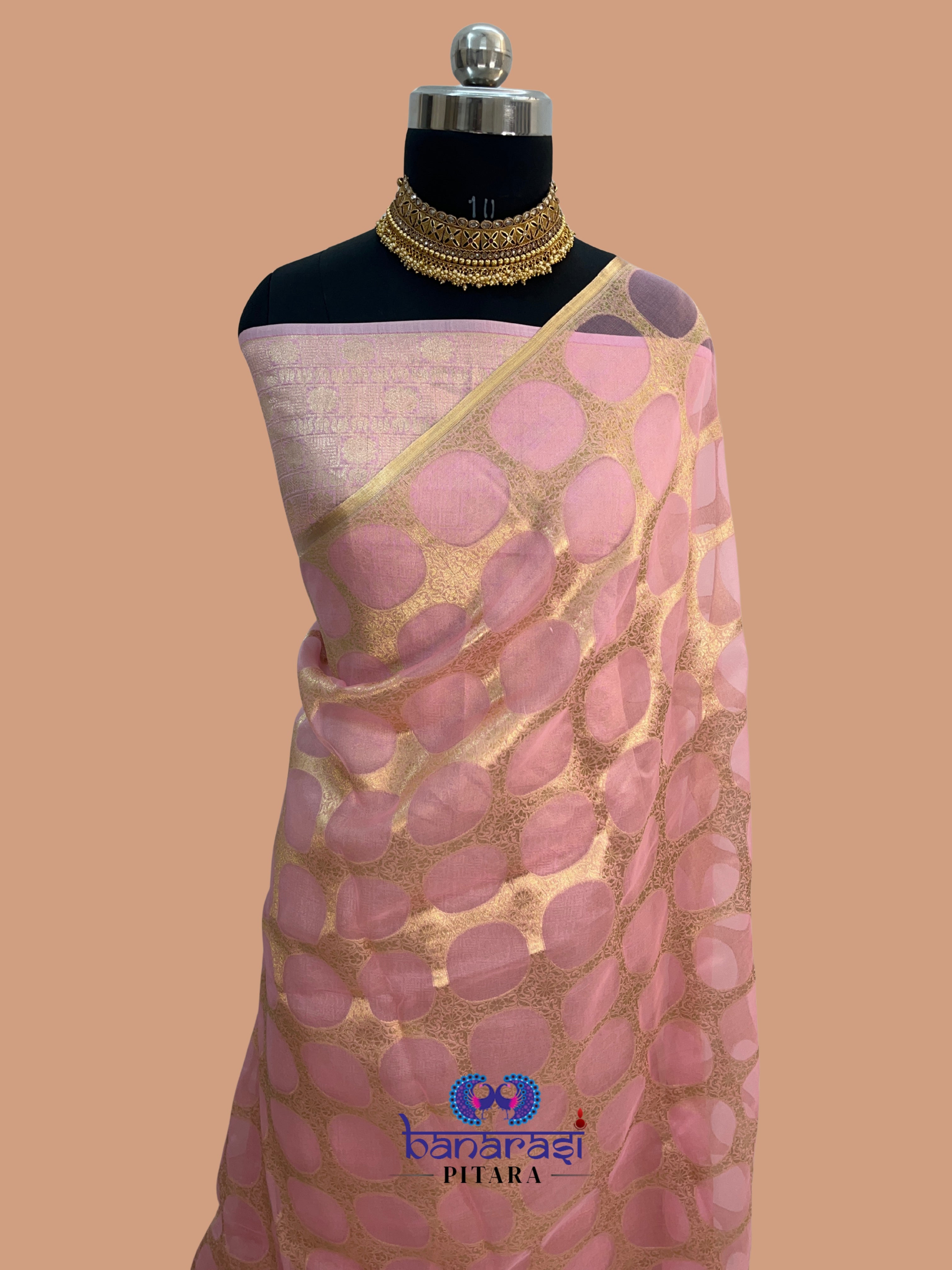 Pure Organza Silk Handloom Banarasi Saree