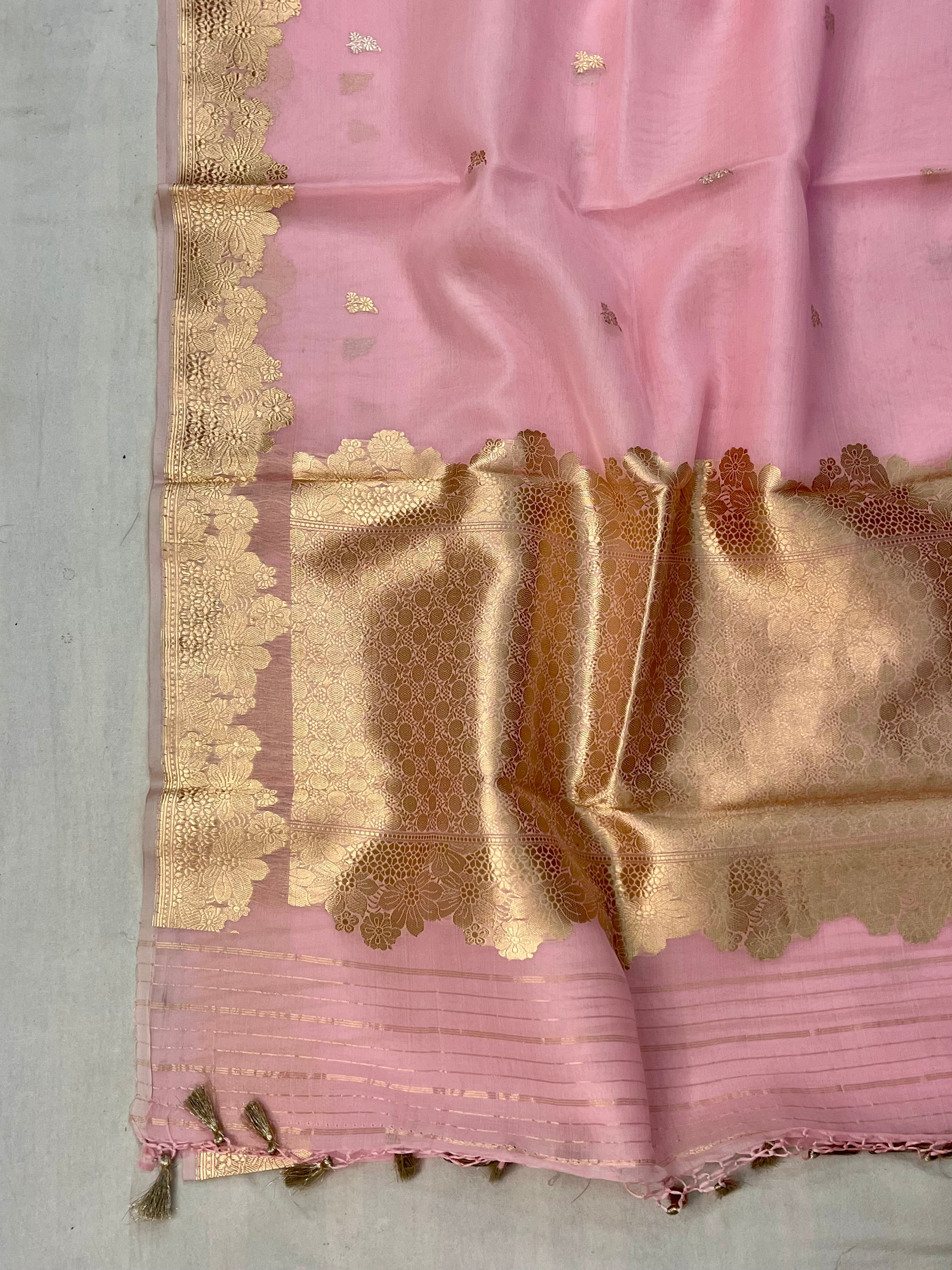 Pure Kora Handloom Banarasi Saree